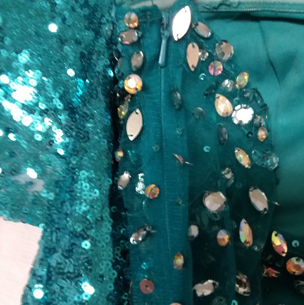 Rhinestone and Sequins Deb Formal Dress - Picture 4 of 8